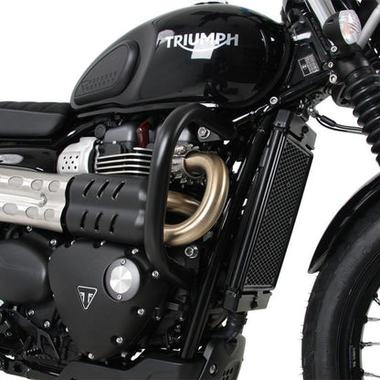 Triumph Street Scrambler (2017+) - Engine Crash Guard Black Hepco & Becker Protection
